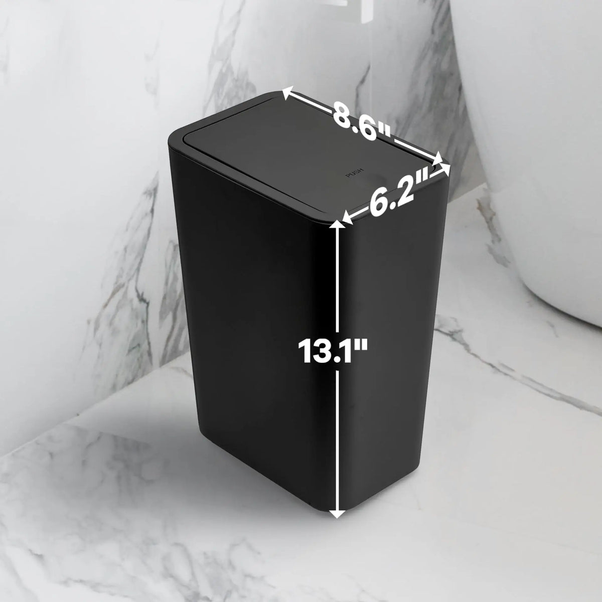 Poubelle de salle de bain 10L avec couvercle à pression