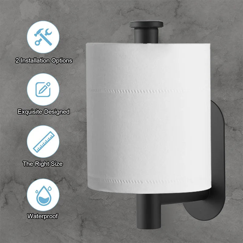 Porte-papier toilette adhésif en inox — Distributeur essuie-tout