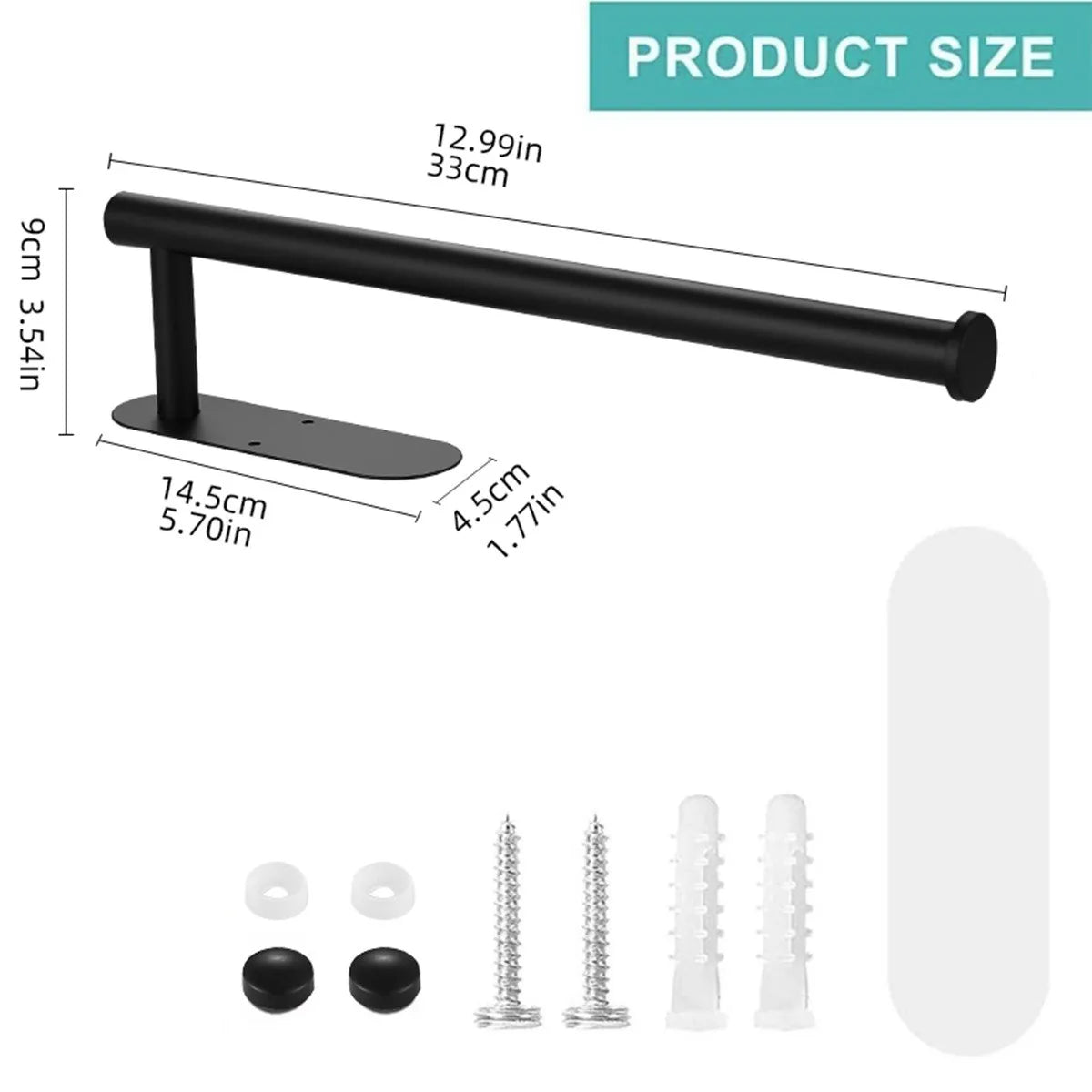 Porte-papier toilette adhésif en inox — Distributeur essuie-tout