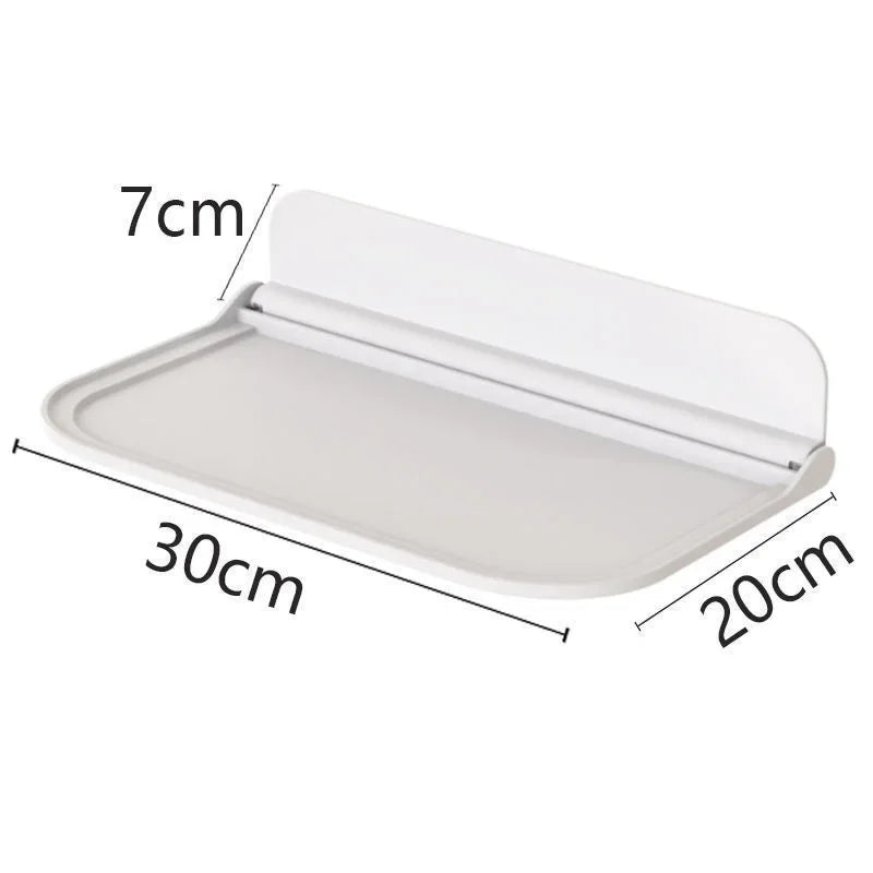 Étagère murale pliable sans perçage – Rangement salle de bain