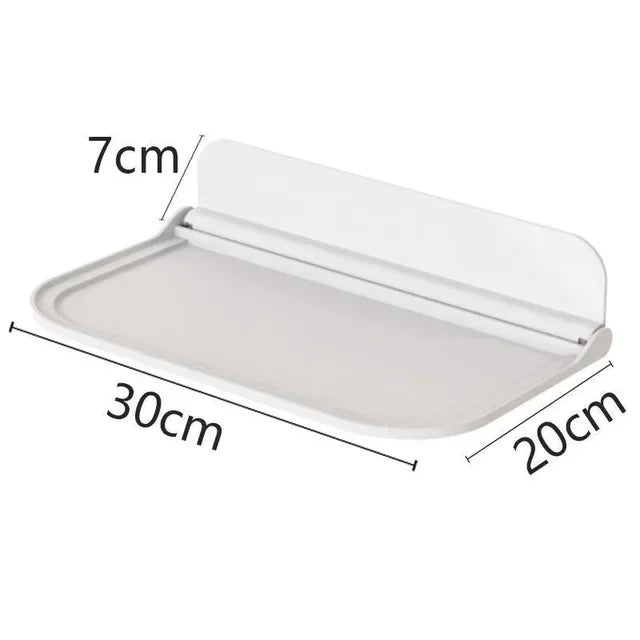 Étagère murale pliable sans perçage – Rangement salle de bain