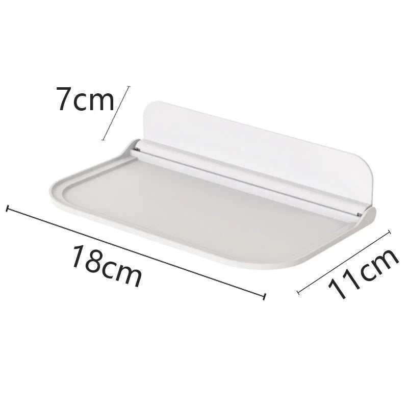 Étagère murale pliable sans perçage – Rangement salle de bain