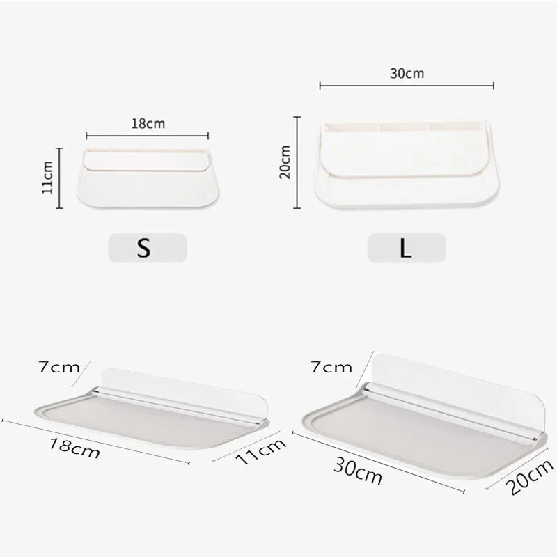 Étagère murale pliable sans perçage – Rangement salle de bain