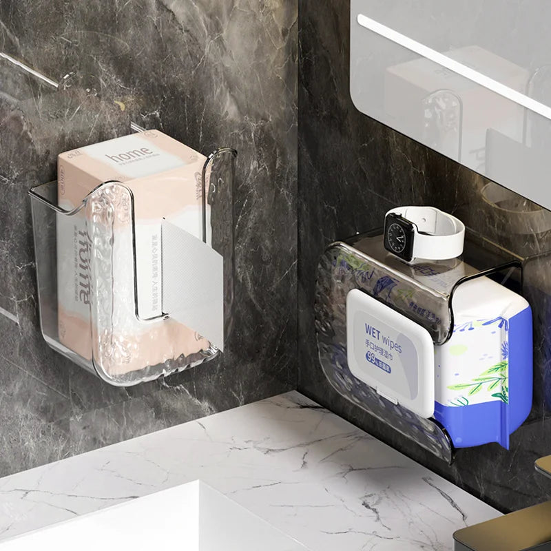 Boîte de rangement papier toilette étanche sans perçage