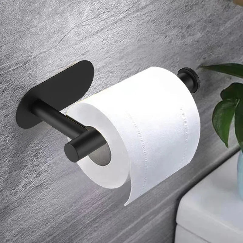 Porte-papier toilette adhésif en inox — Distributeur essuie-tout