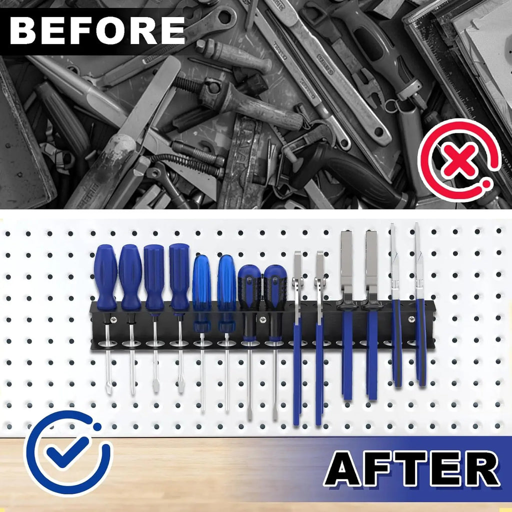Range-outils mural 14 trous — Support tournevis et embouts