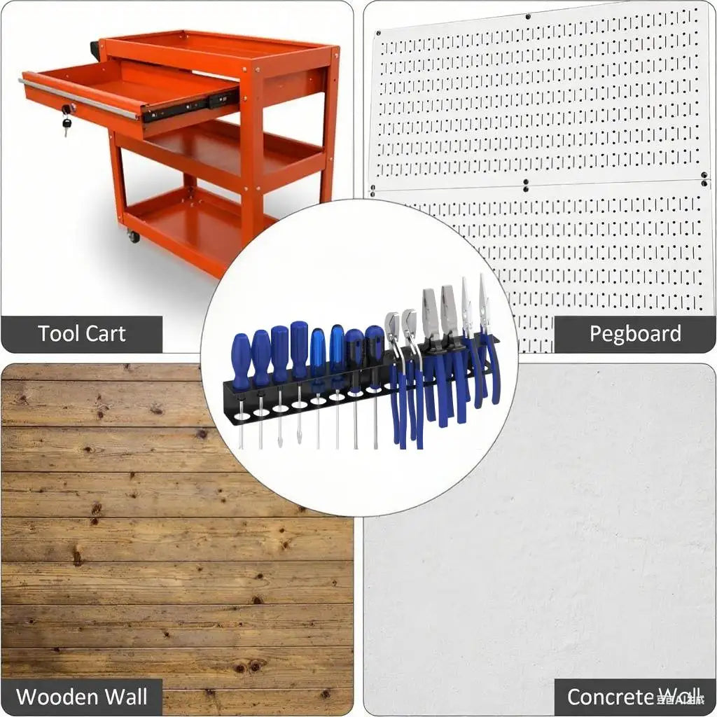 Range-outils mural 14 trous — Support tournevis et embouts